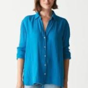 Leo Gauze Button Down Shirt Michael Stars sz small